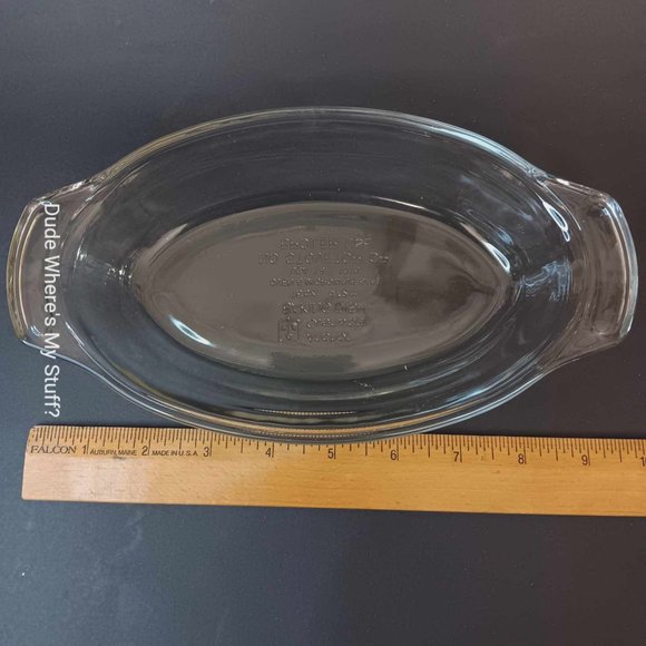 ANCHOR HOCKING OVAL BAKING DISH #1016 -CLEAR GLASS - 16-OUNCE - OVENWARE - Picture 4 of 6